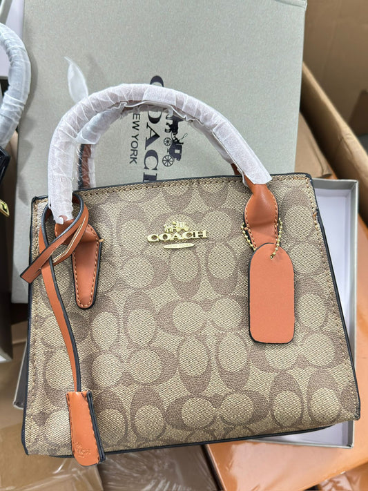 Coach Outlet Andrea Carryall Signature Canvas Crossbody Cum Handbags