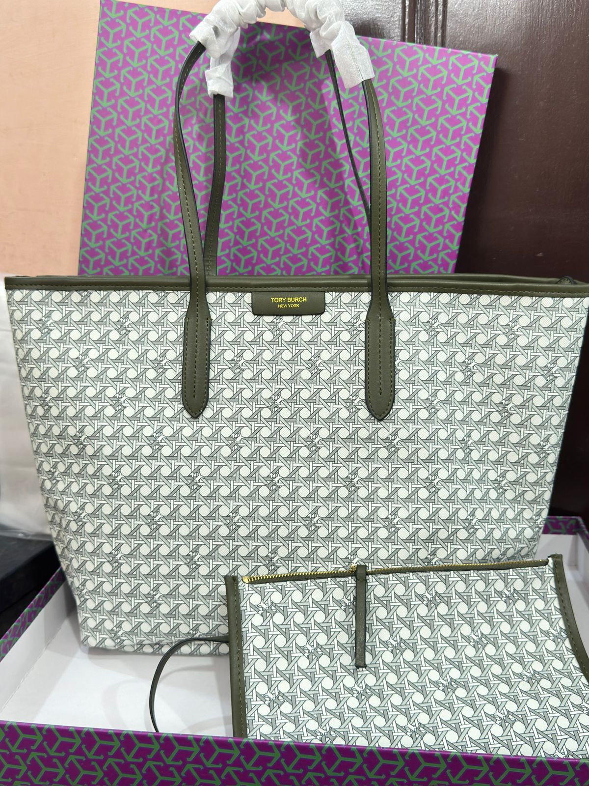 TORY BURCH SIGNATURE EVER-READY JACQUARD TOTE