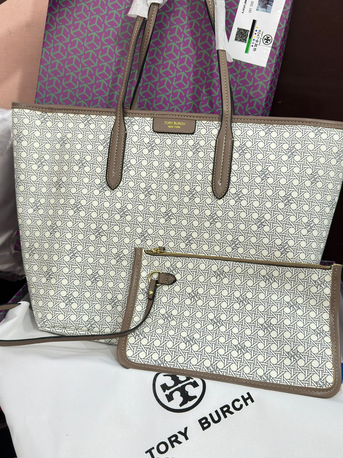 TORY BURCH SIGNATURE EVER-READY JACQUARD TOTE