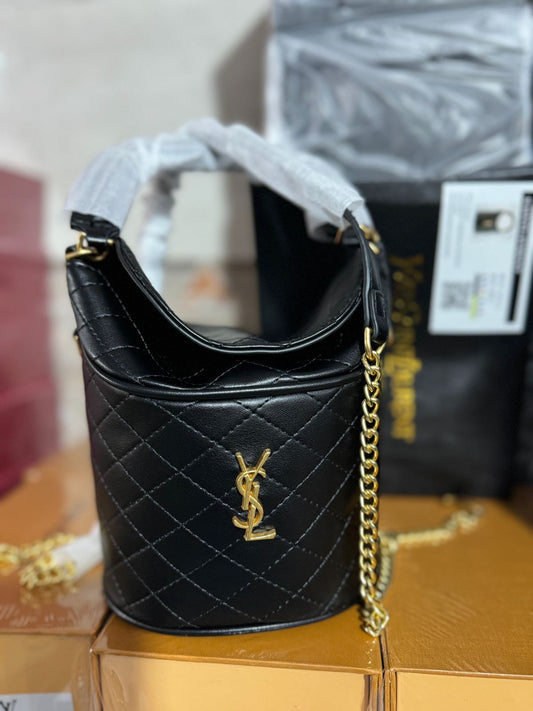 YSL GABY BUCKET SMALL SIZE TOP HANDLE WITH LONG STRAP