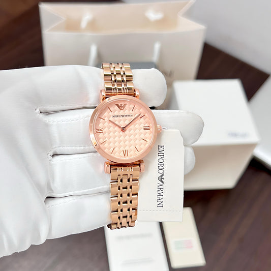 All New Emporio Armani Women's Rose Gold in 3D looking