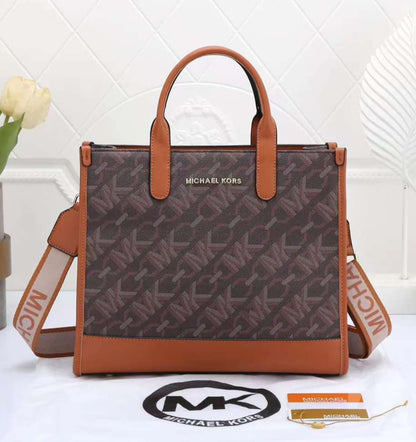 MICHAEL KORS ON THE GO TOTE BAGS WITH NEW MK PRINT