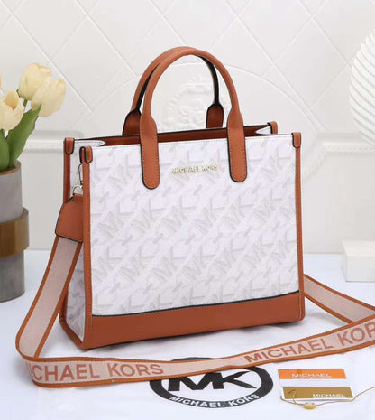 MICHAEL KORS ON THE GO TOTE BAGS WITH NEW MK PRINT