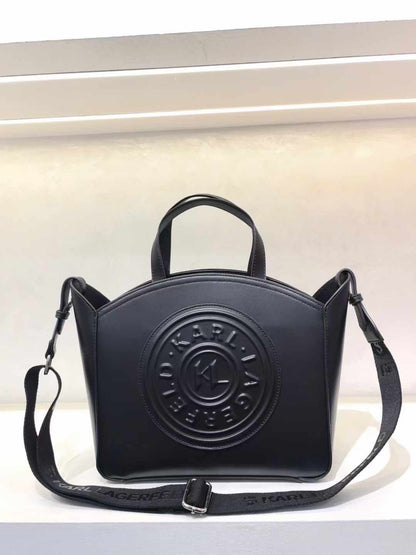 KARL LAGERFELD K CIRCLE EMBOSSED HANDBAG IN TOWN