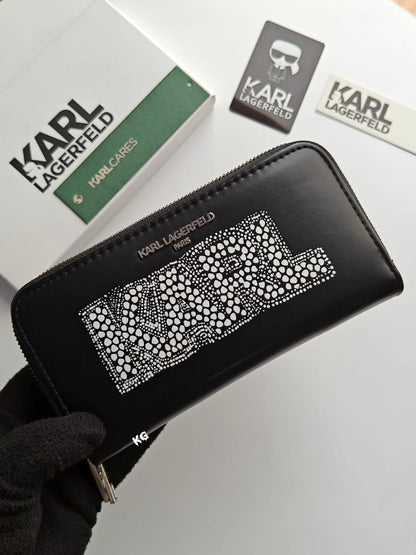 KARL LAGERFELD DOUBLE ZIPPER LONG WALLETS