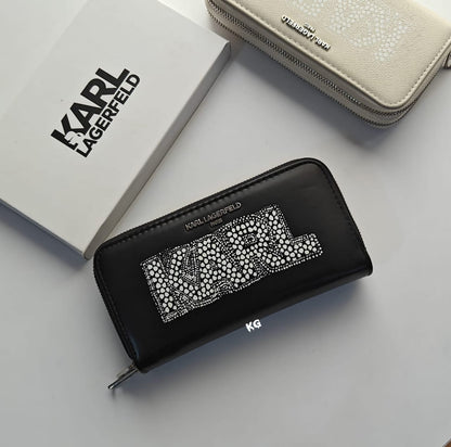 KARL LAGERFELD DOUBLE ZIPPER LONG WALLETS