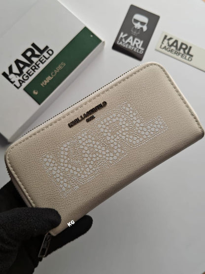 KARL LAGERFELD DOUBLE ZIPPER LONG WALLETS