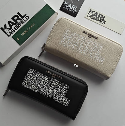 KARL LAGERFELD DOUBLE ZIPPER LONG WALLETS