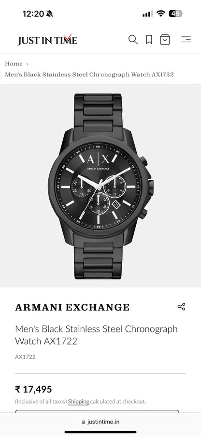 Armani Exchange Z-Black Original Model
