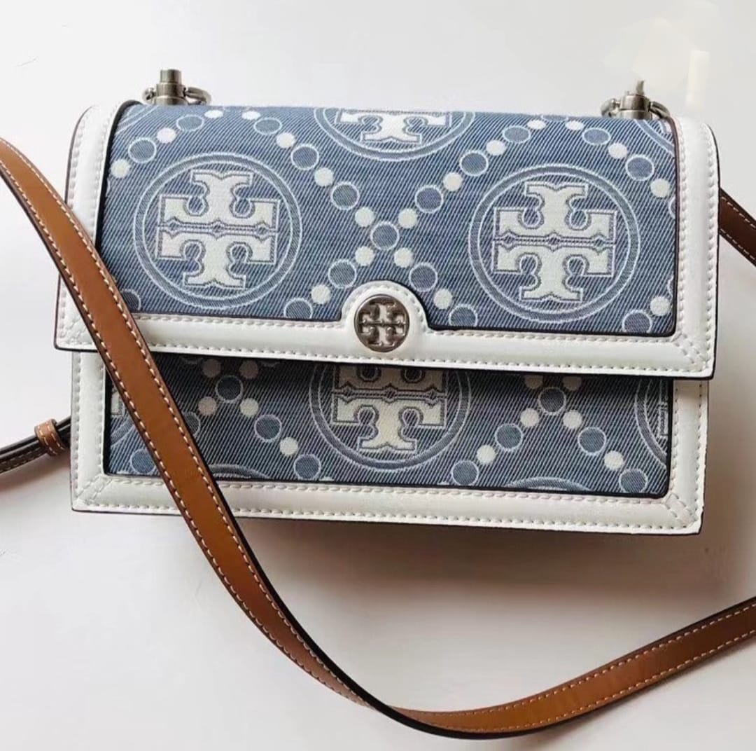 TORY BURCH T MONOGRAM JACQUARD SHOULDER BAGS