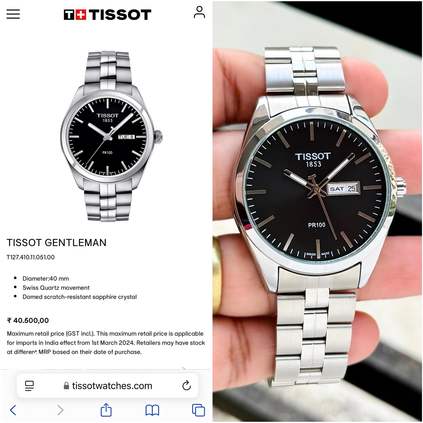 Tissot Premius PR100 Day-Date Original Mode