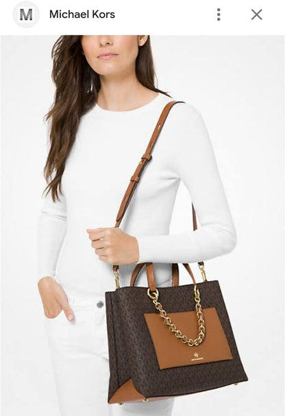 MICHAEL KORS CECE LOGO CHAIN HANDBAGS