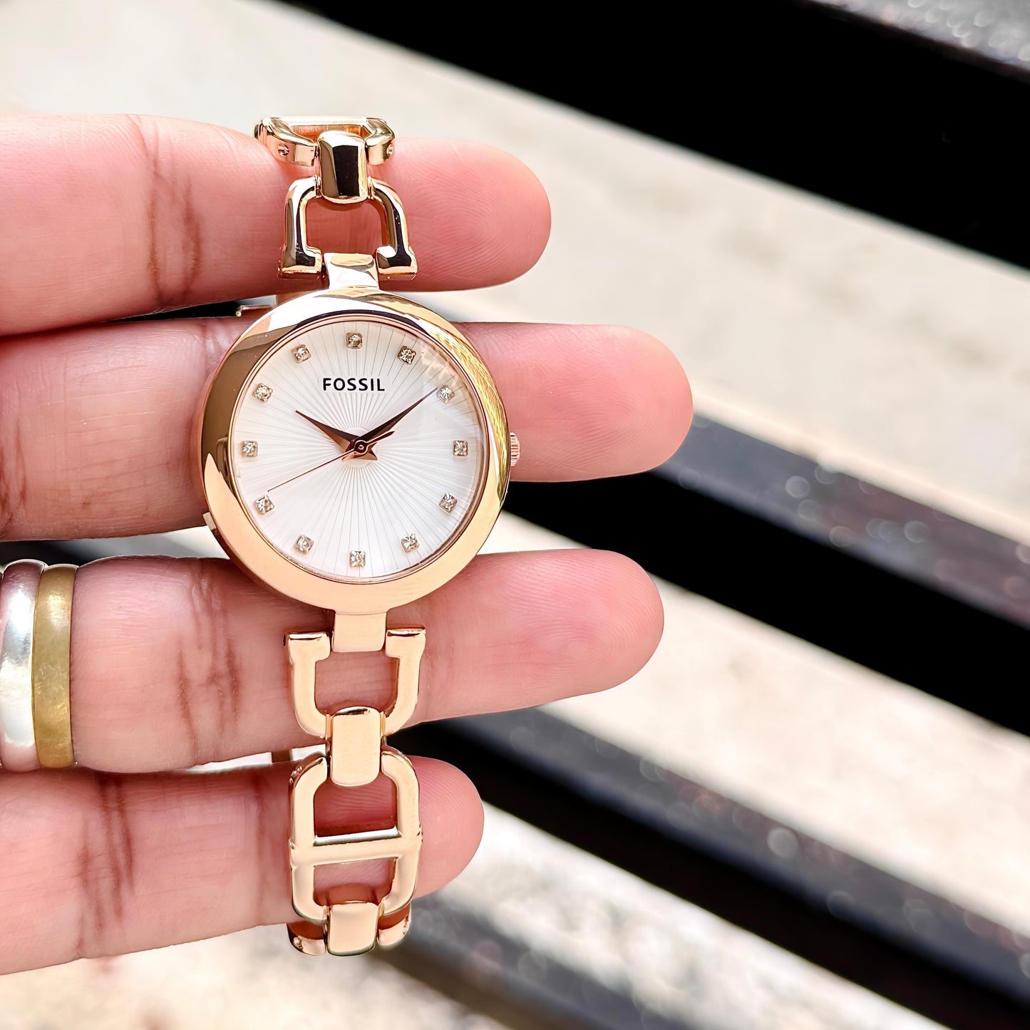 Fossil Women's Rose Gold Olive Collection