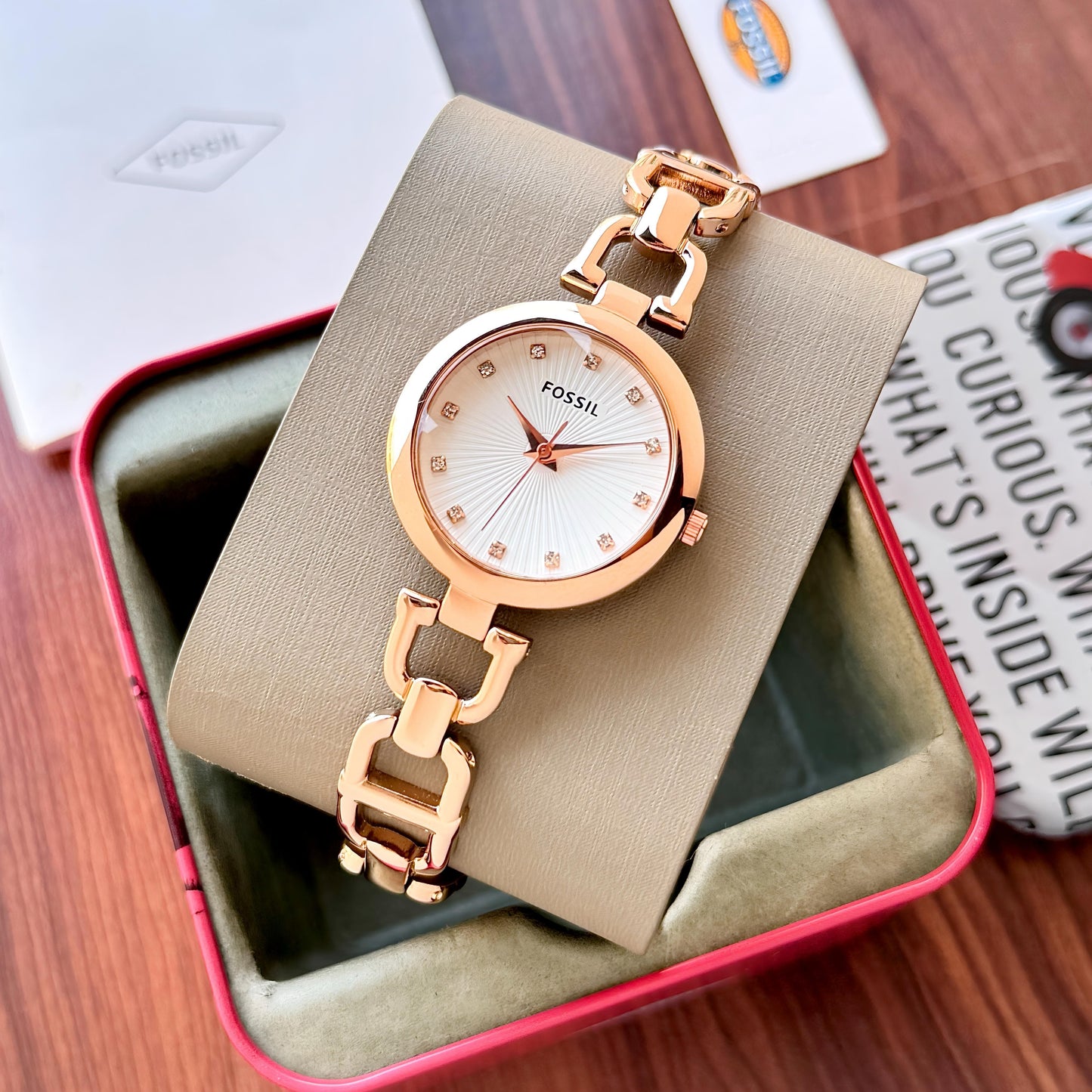 Fossil Women's Rose Gold Olive Collection