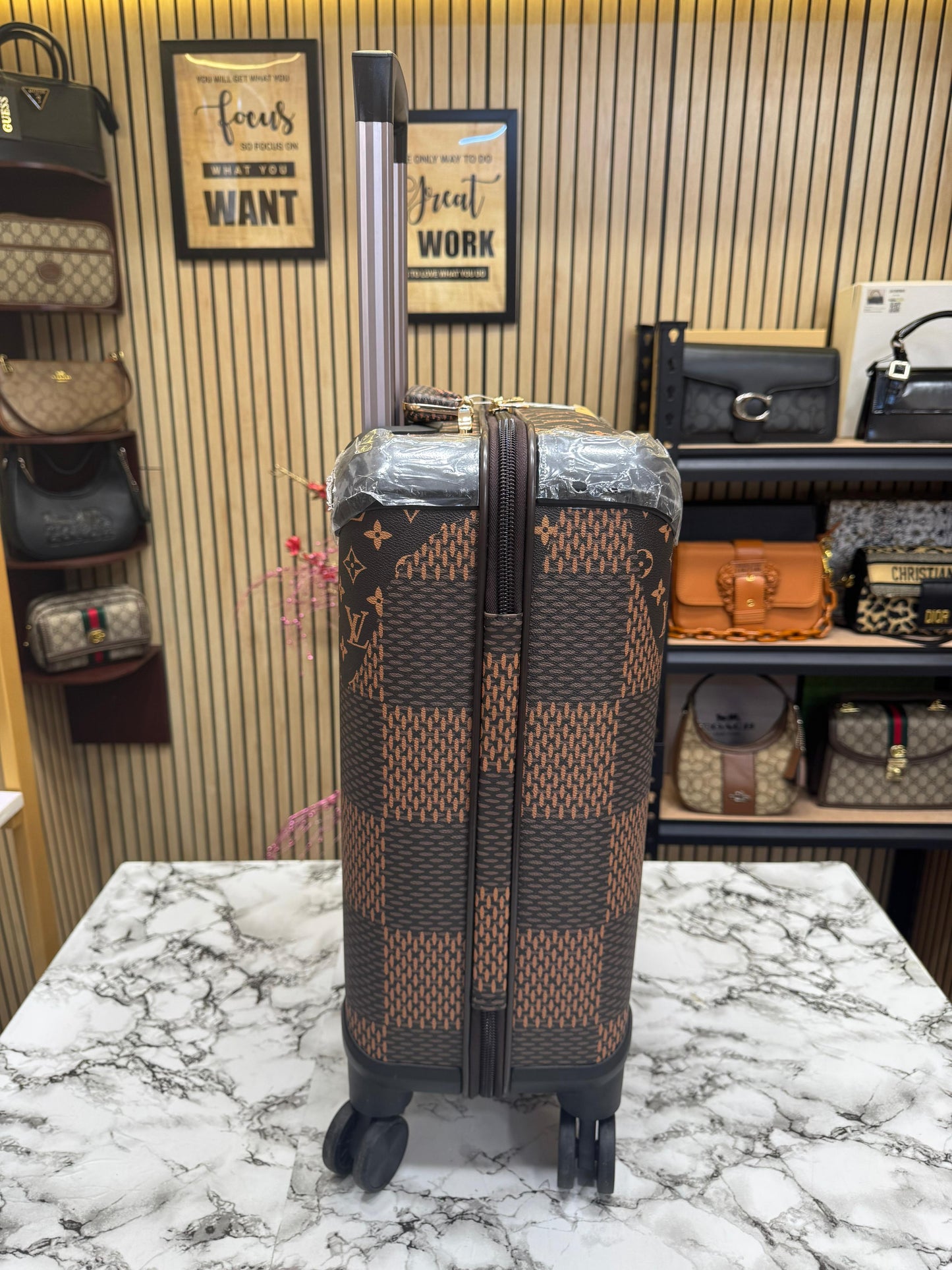 LOUIS VUITTON CHECKS MONO TROLLEY BAG