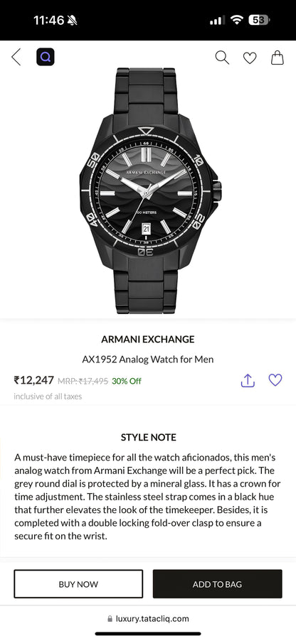 Armani Exchange Original Model Series