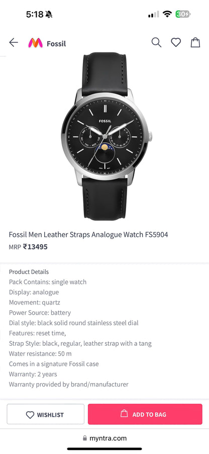 Fossil Neutra Black