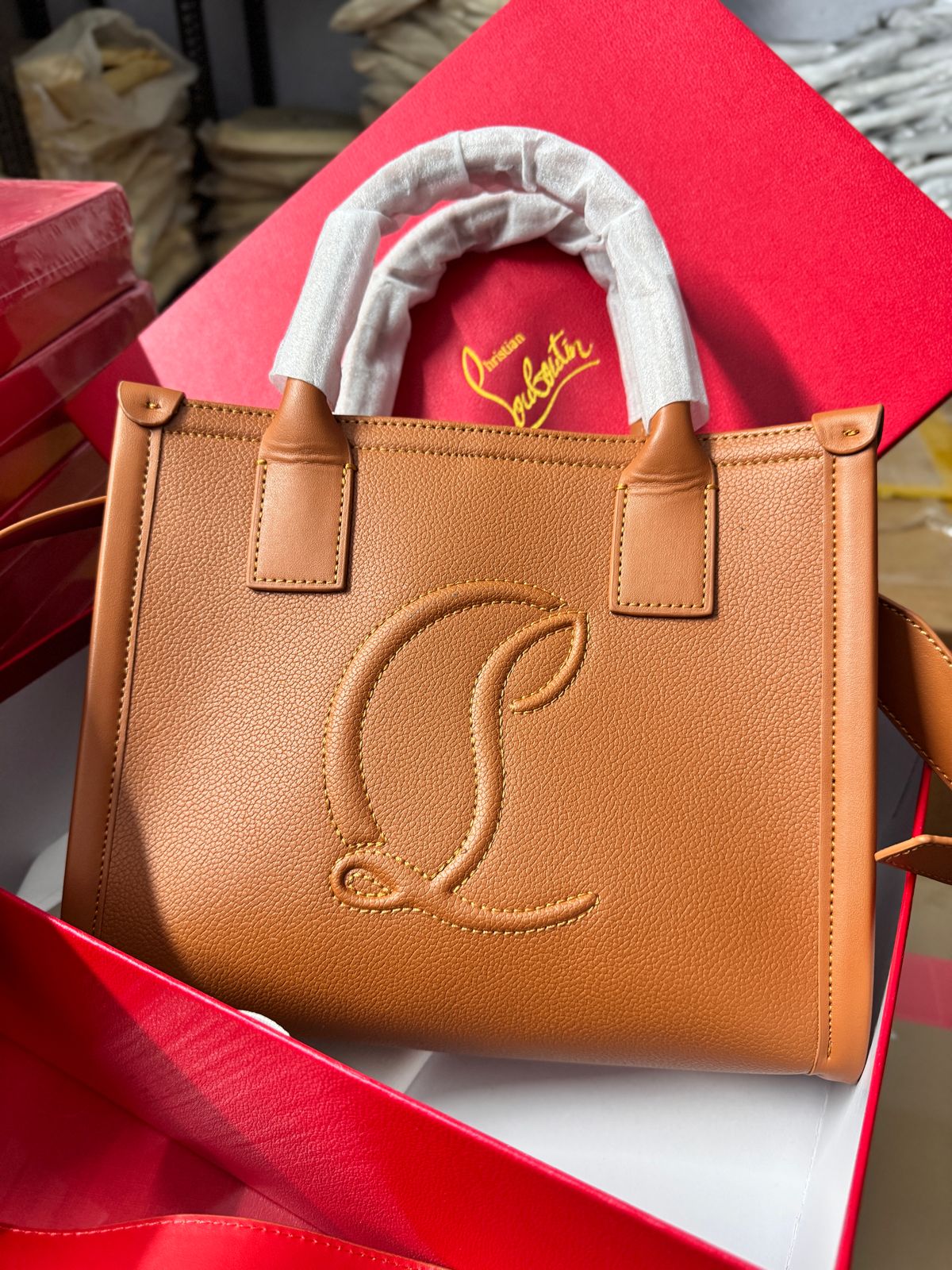 CHRISTIAN LOUBOUTIN BY MY SIDE MEDIUM SIZED SATCHEL TOTE BAG