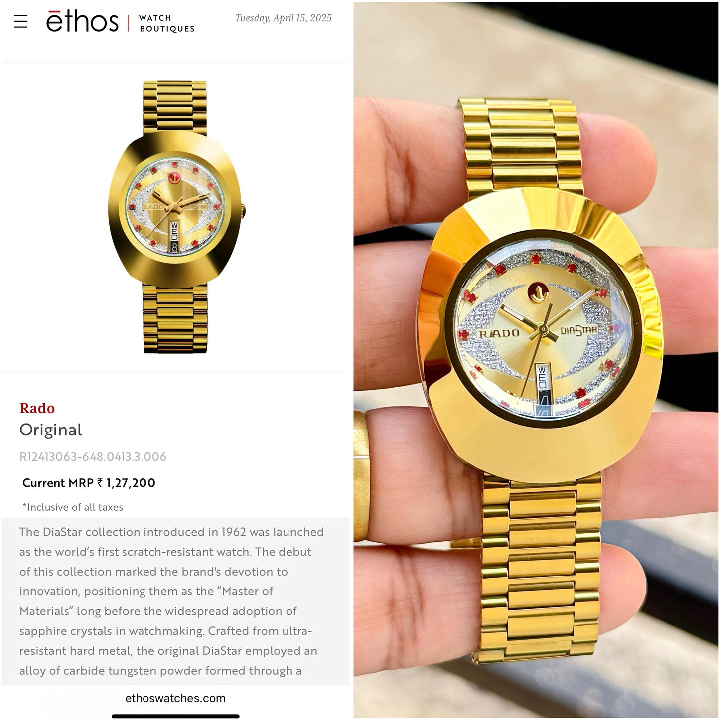 Rado Gold Automatic Original Model Series Now Available