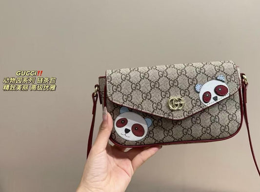 GUCCI GG MINI CAT AND PANDA SHOULDER BAG