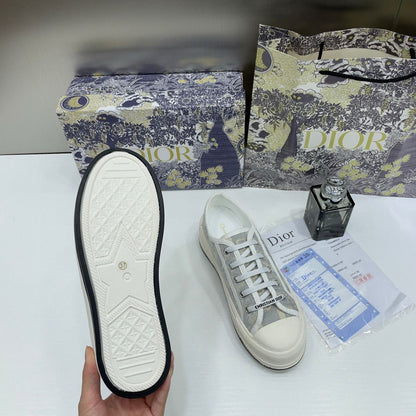 WMN Dior White/Grey Oblique Canvas Walk'n'Dior Sneakers (For Her) 👟🤍