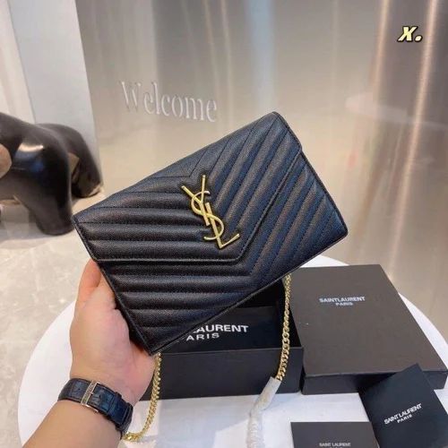 YSL ENVELOPE STYLE CHAIN WALLET/ CLUCH / SLING
