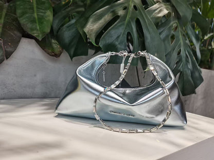 CHARLES & KEITH CHAIN EMBELLISHED SHOULDER CUM SLOUCHY BAG