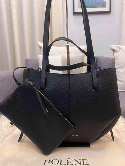 POLENE GRAINED LEATHER TOTE BAG