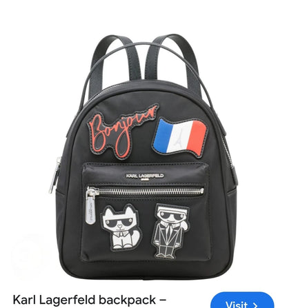 KARL LAGERFELD BONJOUR PARIS BACKPACK
