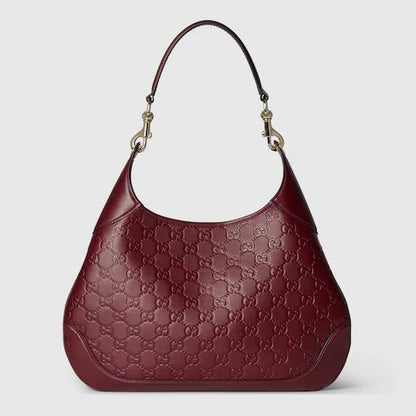 GUCCI B MEDIUM HOBO EMBOSSED TOTE BAG