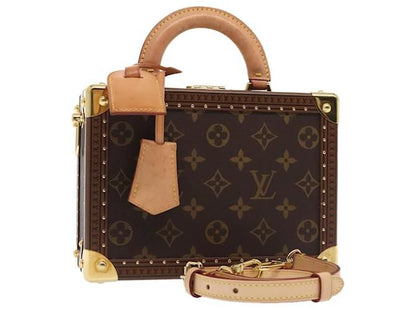 LOUIS VUITTON EBENE MONOGRAM COATED CANVAS PETITE VALISE TOP HANDLE BAG