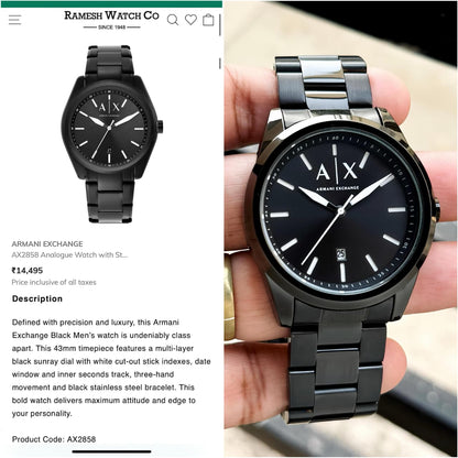 Armani Exchange Z-Black Original Model Series Now Available