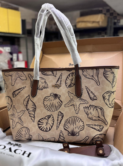 Coach City Tote Shell Print Series