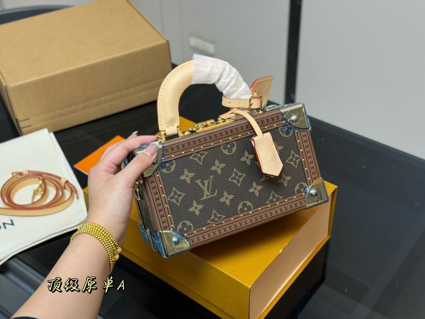 Louis Vuitton Ebene Monogram Coated Canvas Petite VAalise Top Handel Bag