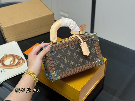Louis Vuitton Ebene Monogram Coated Canvas Petite VAalise Top Handel Bag
