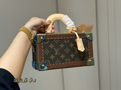 Louis Vuitton Ebene Monogram Coated Canvas Petite VAalise Top Handel Bag