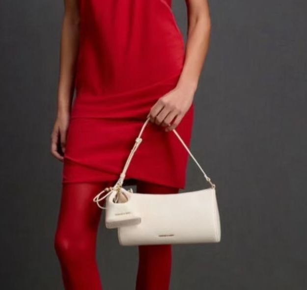 Charles & Keith Augustine Metallic Eel-Effect Sculptured Bag