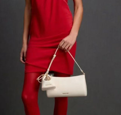 Charles & Keith Augustine Metallic Eel-Effect Sculptured Bag