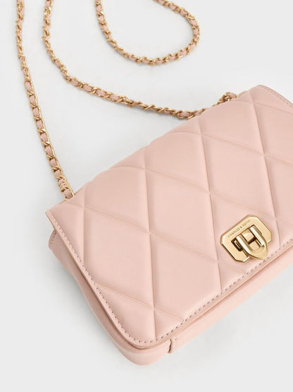 Charles & Keith Arwen Diamond Quilted Braided Strap Shoulder Bag