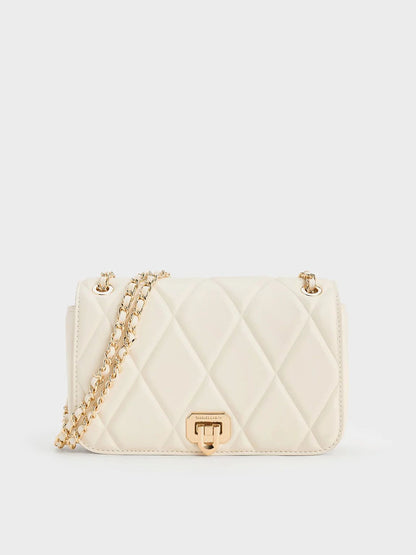 Charles & Keith Arwen Diamond Quilted Braided Strap Shoulder Bag