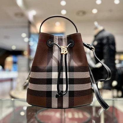 Burberry TB Bucket Bag In Dark Rich Brown