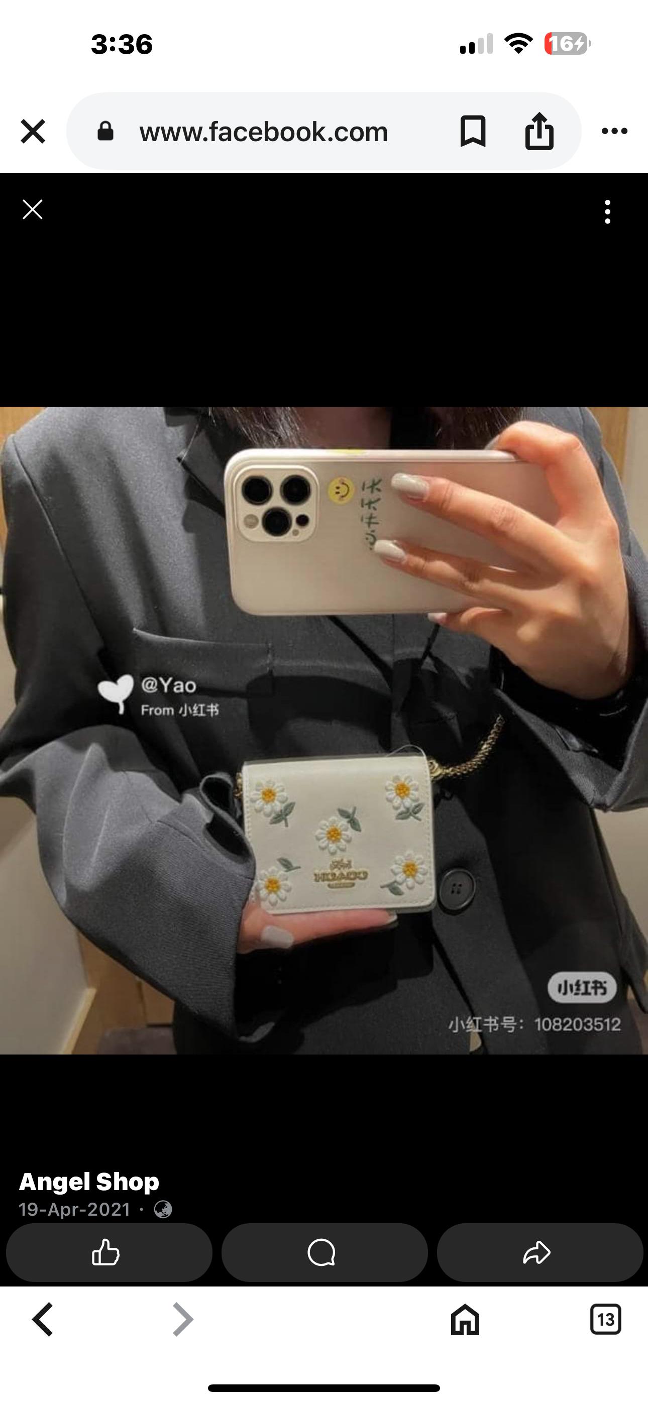 Coach Flower Nano Wallet Chain Sling