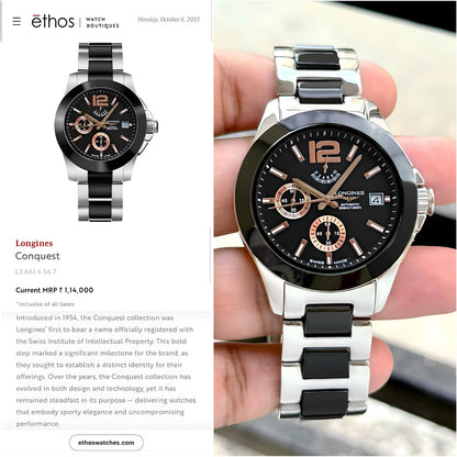 Logines Conquest Ceramic Chronograph Original Model Series Now Available