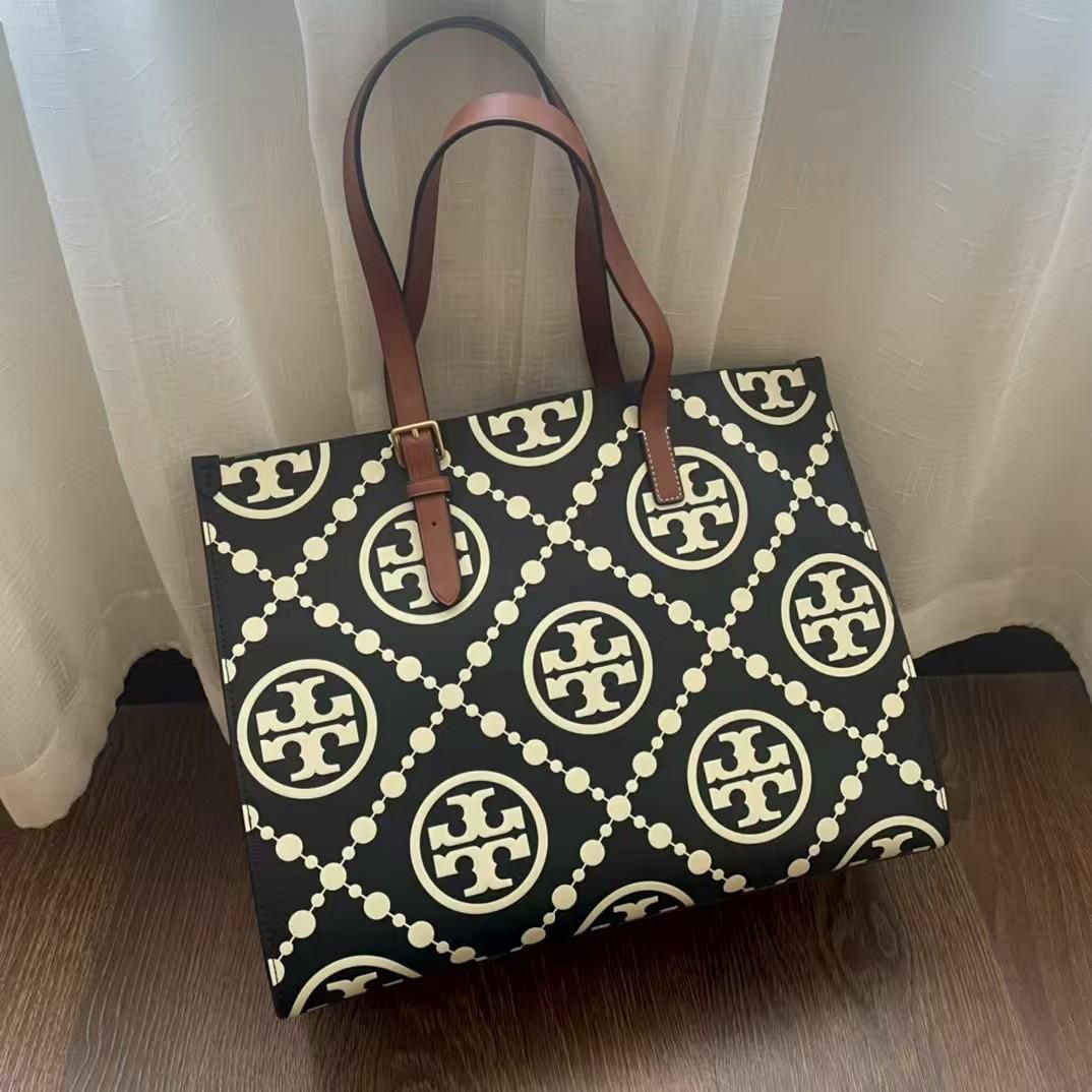 Tory Burch T Monogram Contrast Embossed Tote Bag