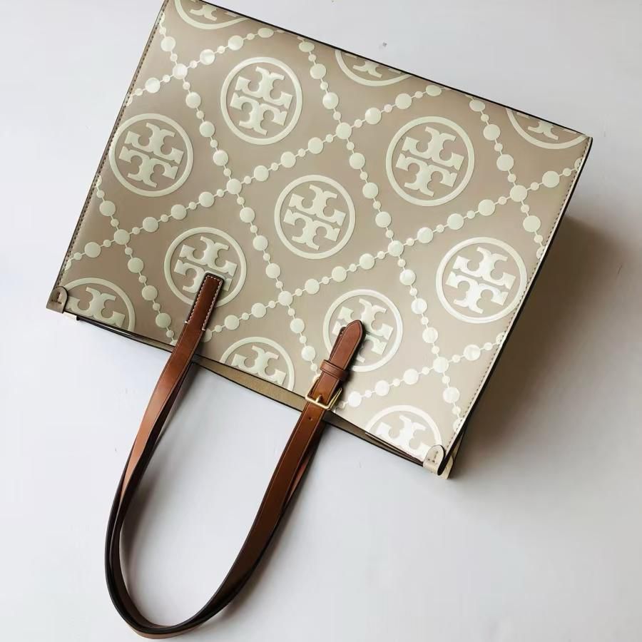 Tory Burch T Monogram Contrast Embossed Tote Bag