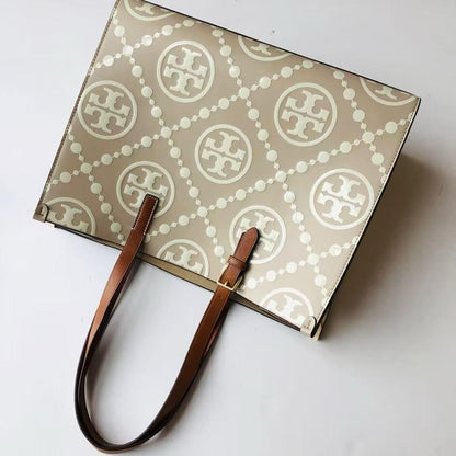 Tory Burch T Monogram Contrast Embossed Tote Bag