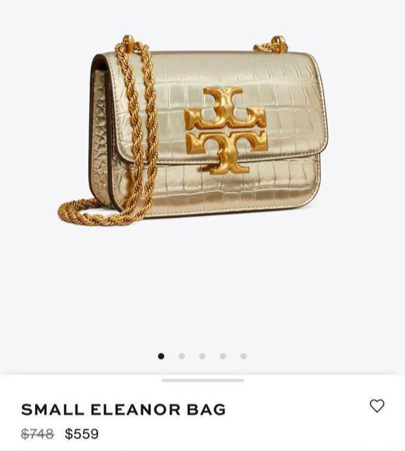 Tory Burch Elanor Croco Shampaigne Gold Bag