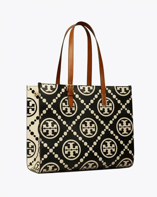 Tory Burch T Monogram Contrast Embossed Tote Bag