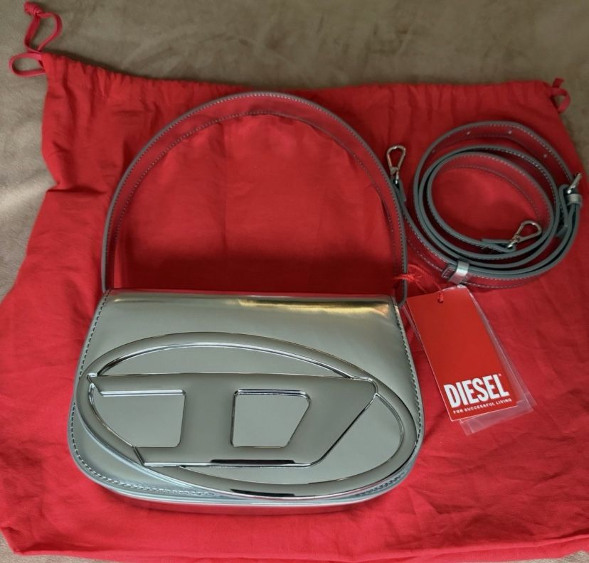 Diesel Metallic Chrome Shoulder Bag