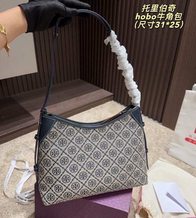 Tory Burch T Monogram Medium Large Hobo Bag